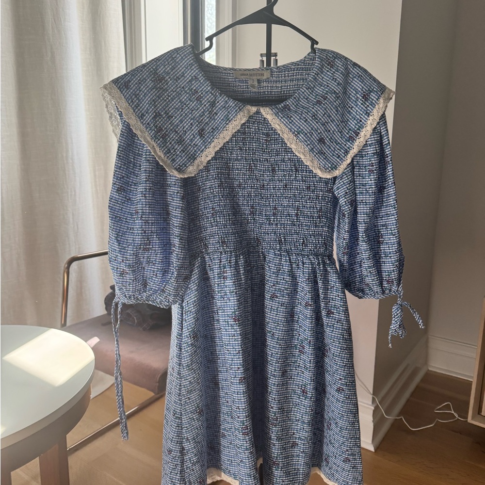 Urban Outfitters Navy Mini Dress with Lace Detail